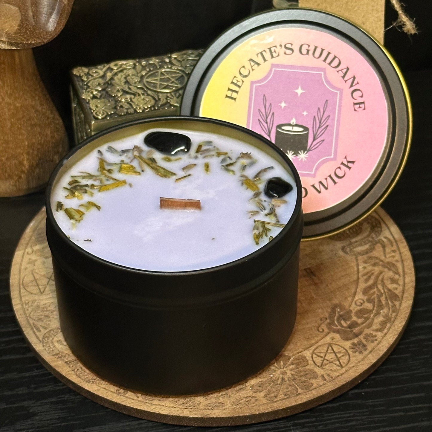 Hecate’s Guidance Candle – Amber, Lavender & Sweet Orange | Deity Candle for Witchcraft, Ritual & Meditation