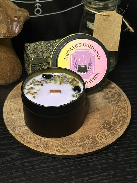 Hecate’s Guidance Candle – Amber, Lavender & Sweet Orange | Deity Candle for Witchcraft, Ritual & Meditation