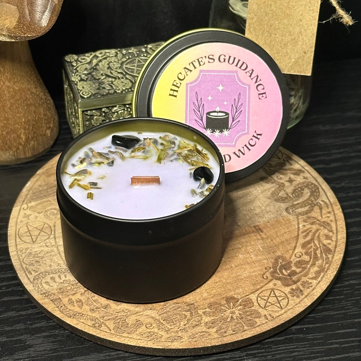 Hecate’s Guidance Candle – Amber, Lavender & Sweet Orange | Deity Candle for Witchcraft, Ritual & Meditation