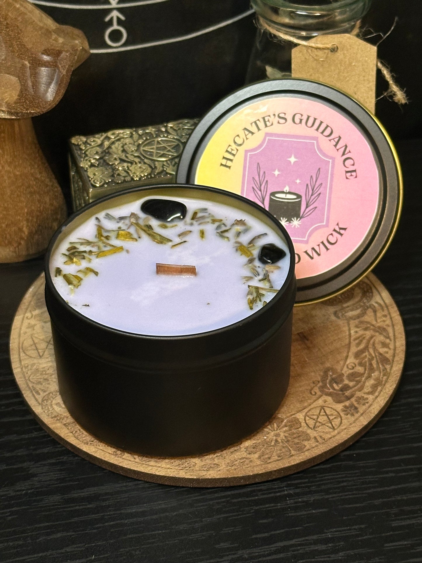 Hecate’s Guidance Candle – Amber, Lavender & Sweet Orange | Deity Candle for Witchcraft, Ritual & Meditation