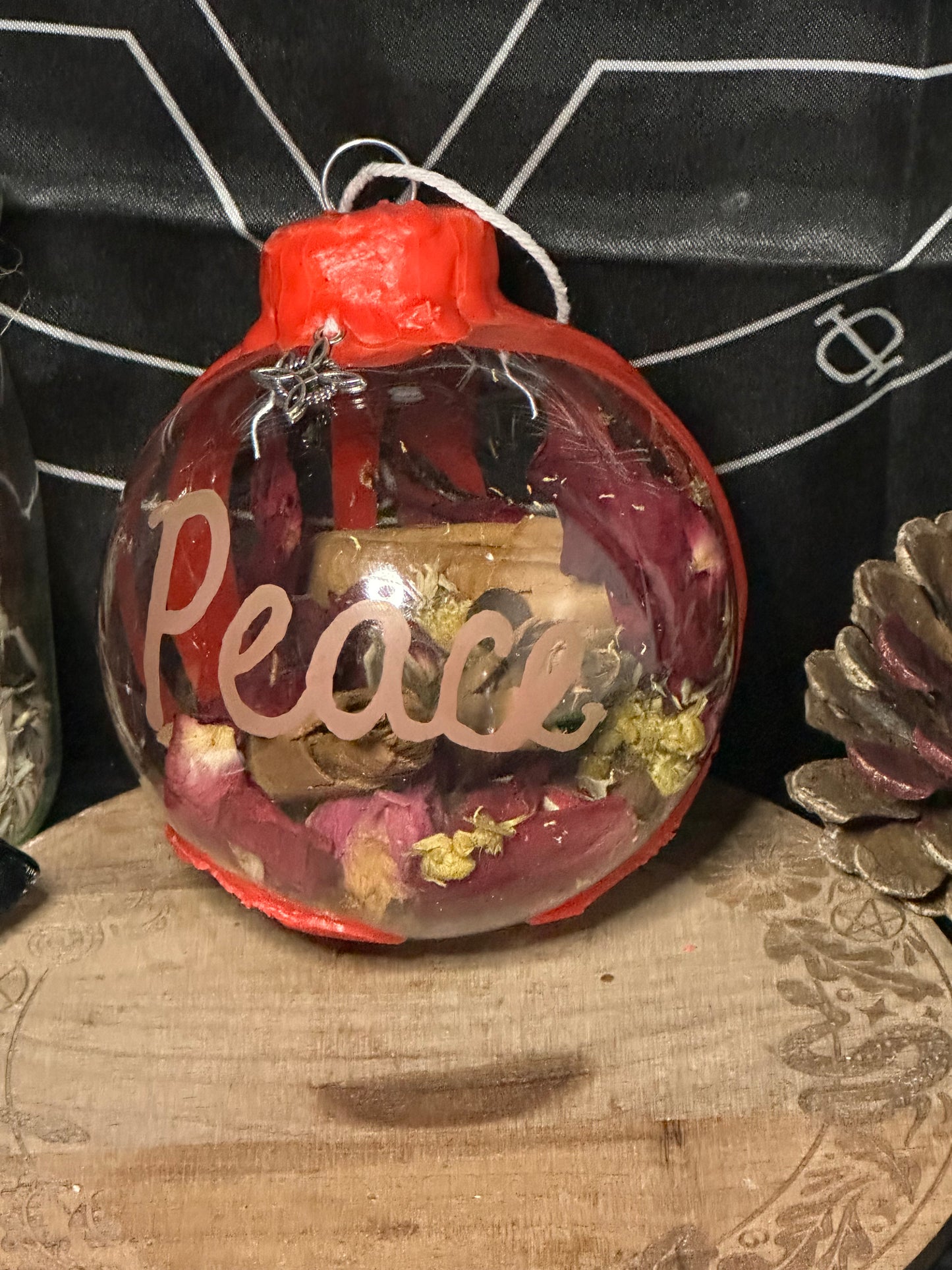 Spell & Manifestation Baubles | Witchy Ornament with Dried Herbs & Flowers